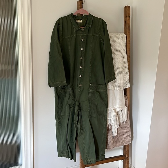 Free People We The Free Margarita Jumpsuit Rigid Denim Wide Leg L - Picture 4 of 7